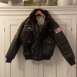 Kids Aviator Military Bomber Jacket